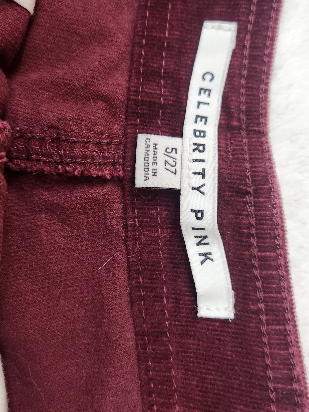 Vintage-inspired High Waisted Burgundy Corduroy Wide Leg Pants 5(27) - Picture 7 of 13